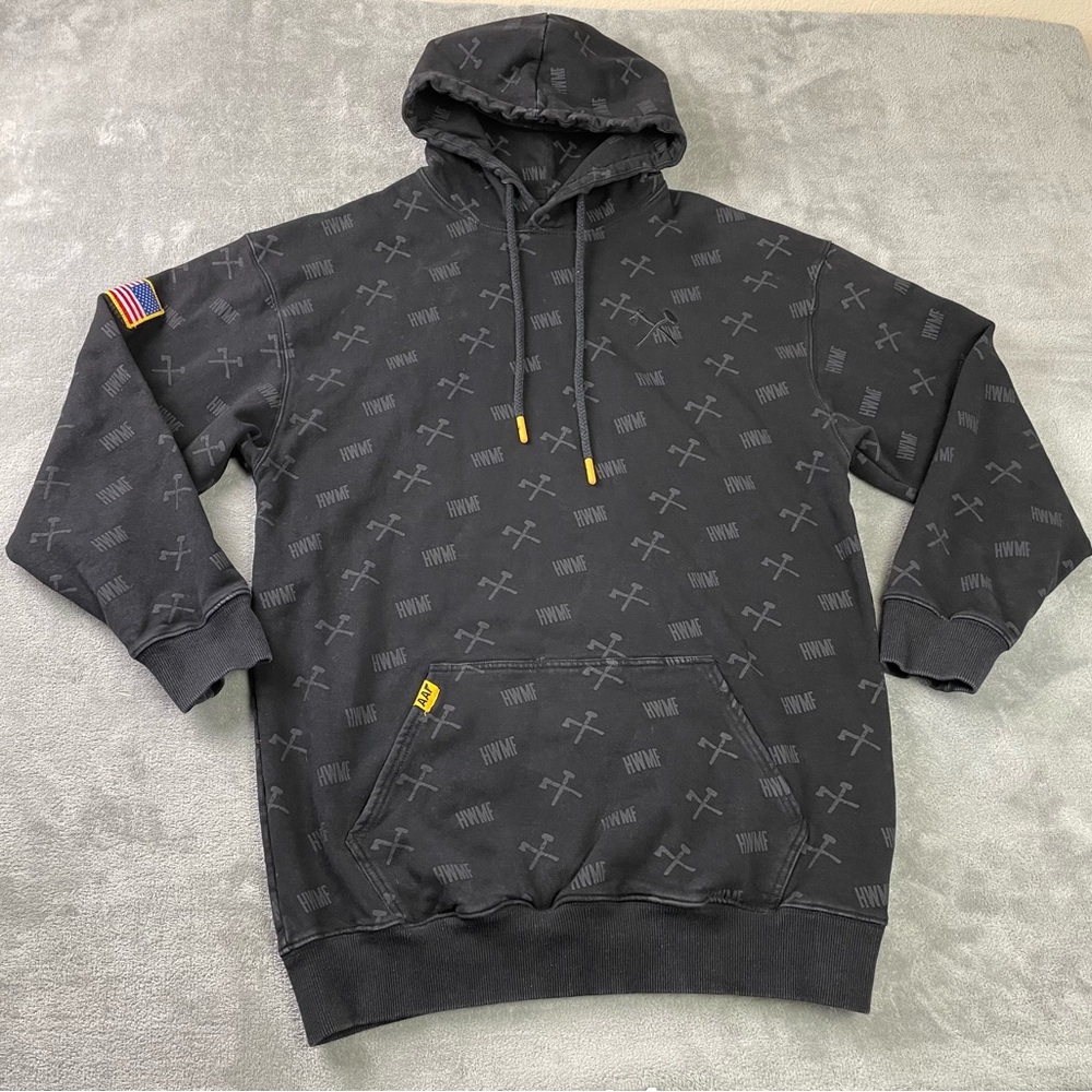 Here To Work American Roughneck HWMF Black Heavyweight Hoodie Men’s Medium